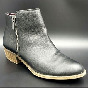 KENSIE Black Leather Bootie Ankle Boots